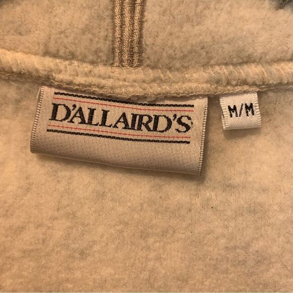 D’ALLAIRD’S Vintage Embroidered Fleece Sweater White Size Medium - Picture 10 of 11